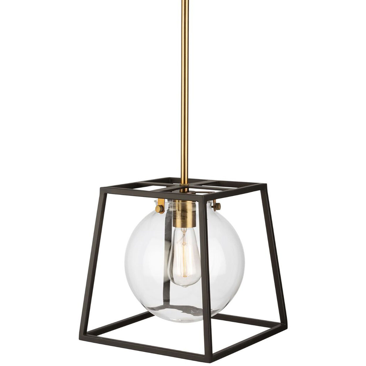 Bridgetown LED 13 inch Black and Harvest Brass Pendant Ceiling Light