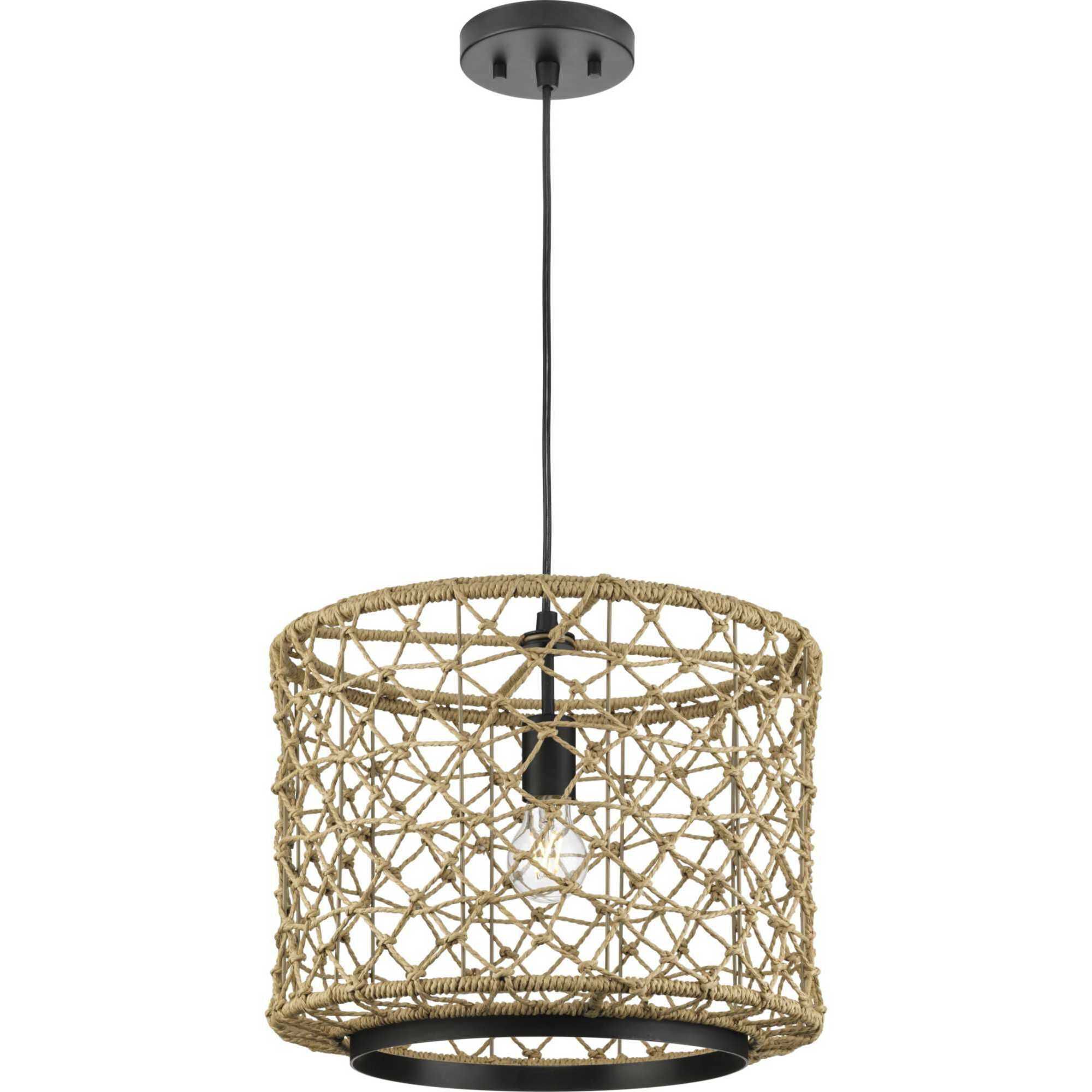 Chandra 1 Light 16 inch Matte Black Pendant Ceiling Light, Design Series