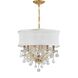 Brentwood 6 Light 24 inch Gold Chandelier Ceiling Light in Clear Swarovski Strass, Smooth White