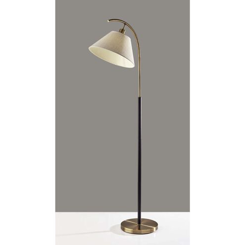 Jerome 62 inch 100.00 watt Black / Antique Brass Accent Floor Lamp Portable Light