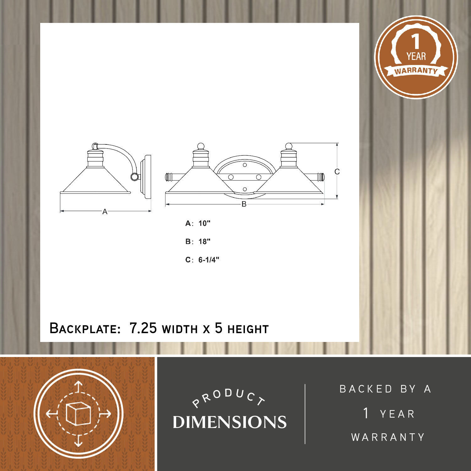 Akron LED 18 inch Matte Black and Natural Brass Bathroom Light Wall Light in 2