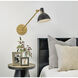 Argo 1 Light 7 inch Satin Black with Lacquered Brass Indoor Wall Sconce Wall Light