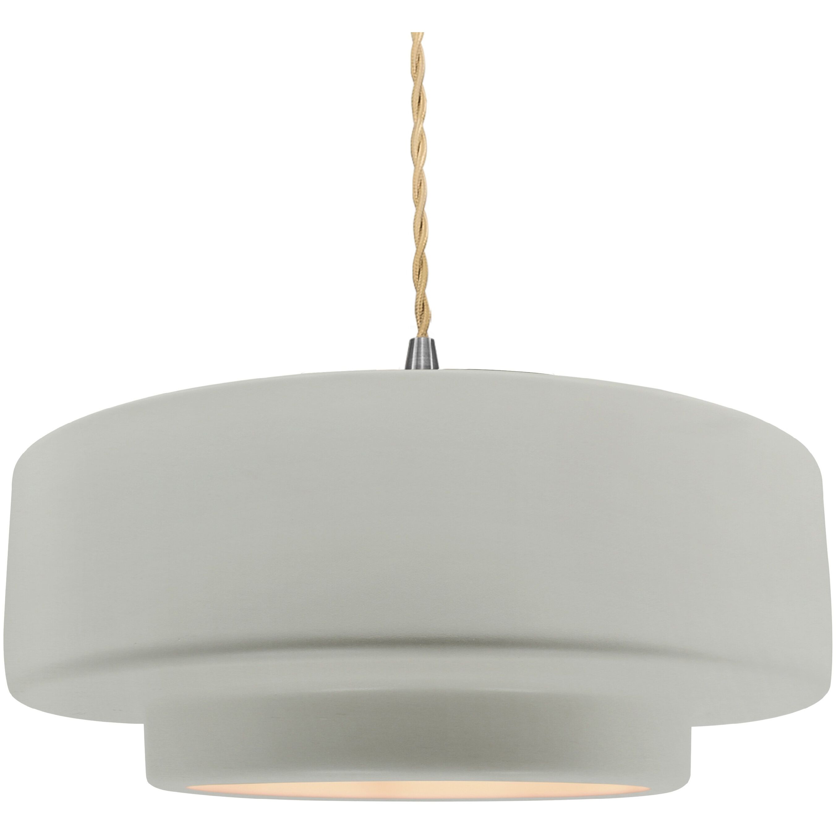 Radiance Collection - Tier Pendant Ceiling Light in Brushed Nickel, Dedicated LED, Beige Twist Cord, Bisque, 16.25W x 6H, Form+Finish+Function