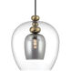 Amesbury 1 Light 19.75 inch Coal and Oxidized Aged Brass Pendant Ceiling Light