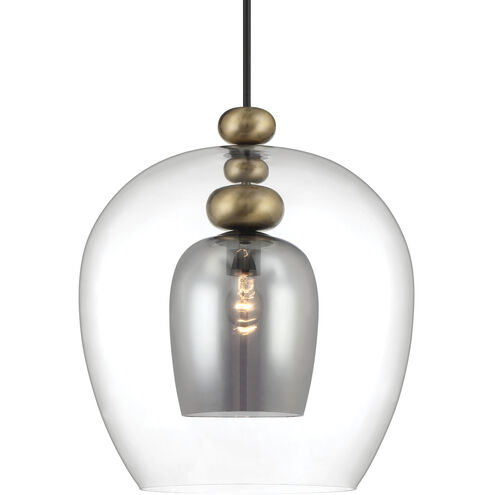 Amesbury 1 Light 19.75 inch Coal and Oxidized Aged Brass Pendant Ceiling Light