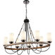 Paladin 8 Light 39 inch Matte Black Chandelier Ceiling Light in White Glass