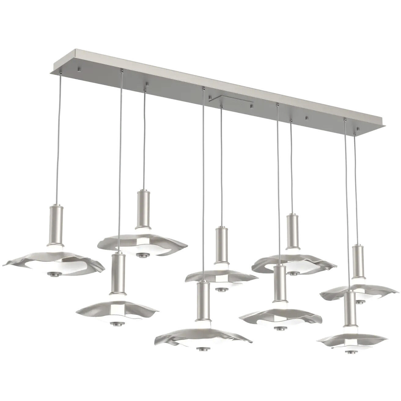 Cumulus Linear Multi-Pendant Ceiling Light in Burnished Bronze with White Metal