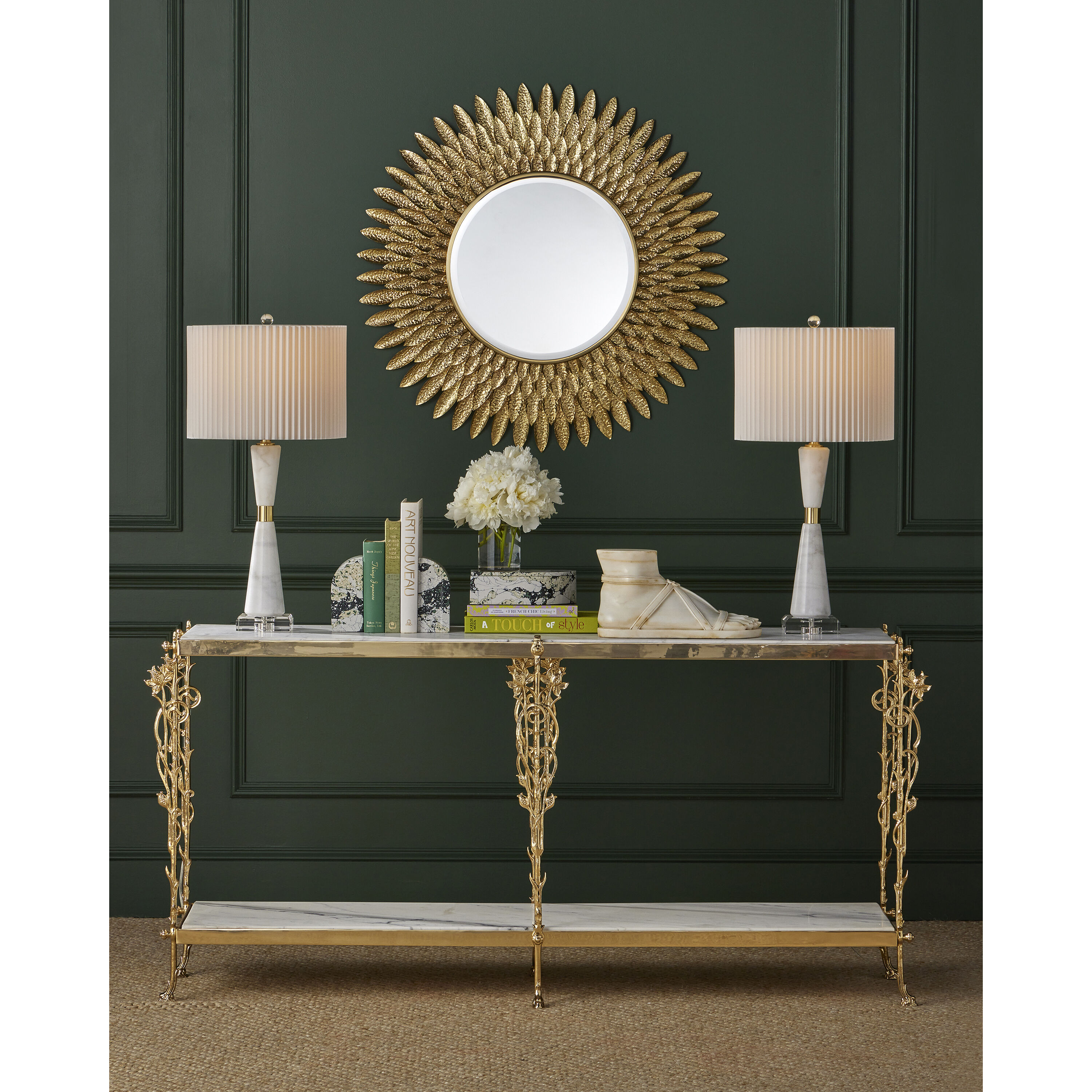 Plume 39 inch Brass Mirror