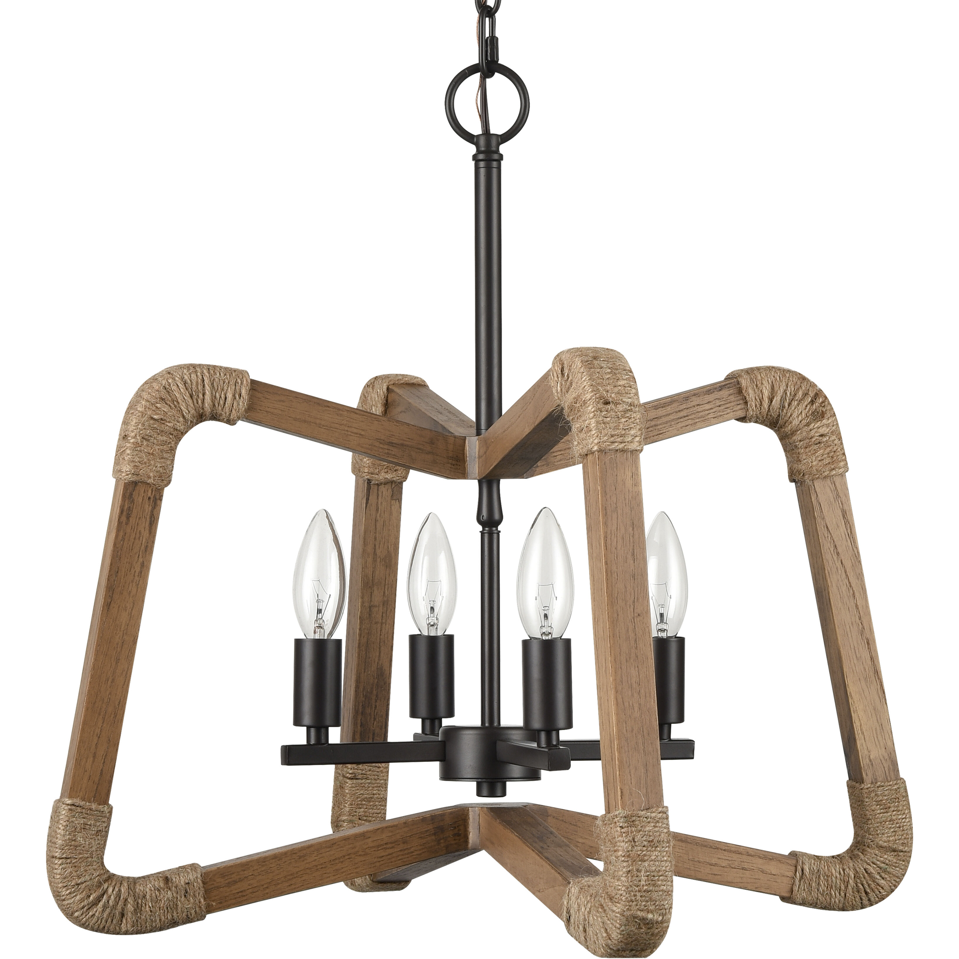 Pascal 4 Light 21 inch Brown Chandelier Ceiling Light