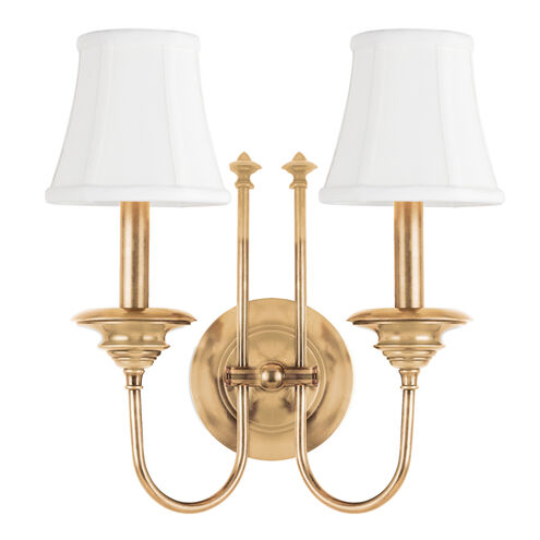 Yorktown 2 Light 13.5 inch Aged Brass Wall Sconce Wall Light