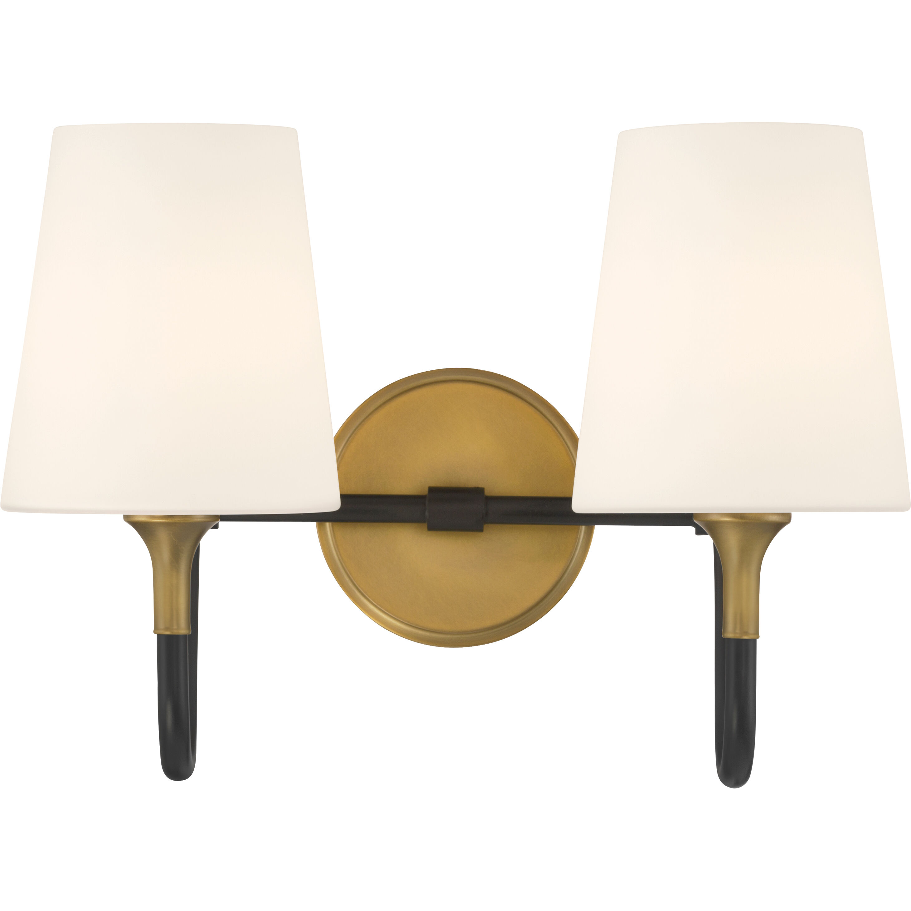 Brienne 2 Light 15 inch Legacy Brass and Dark Matte Black Vanity Wall Light