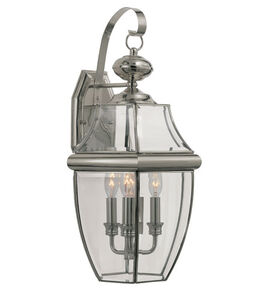 Glass House 3 Light 22 inch Weathered Bronze Outdoor Wall Lantern