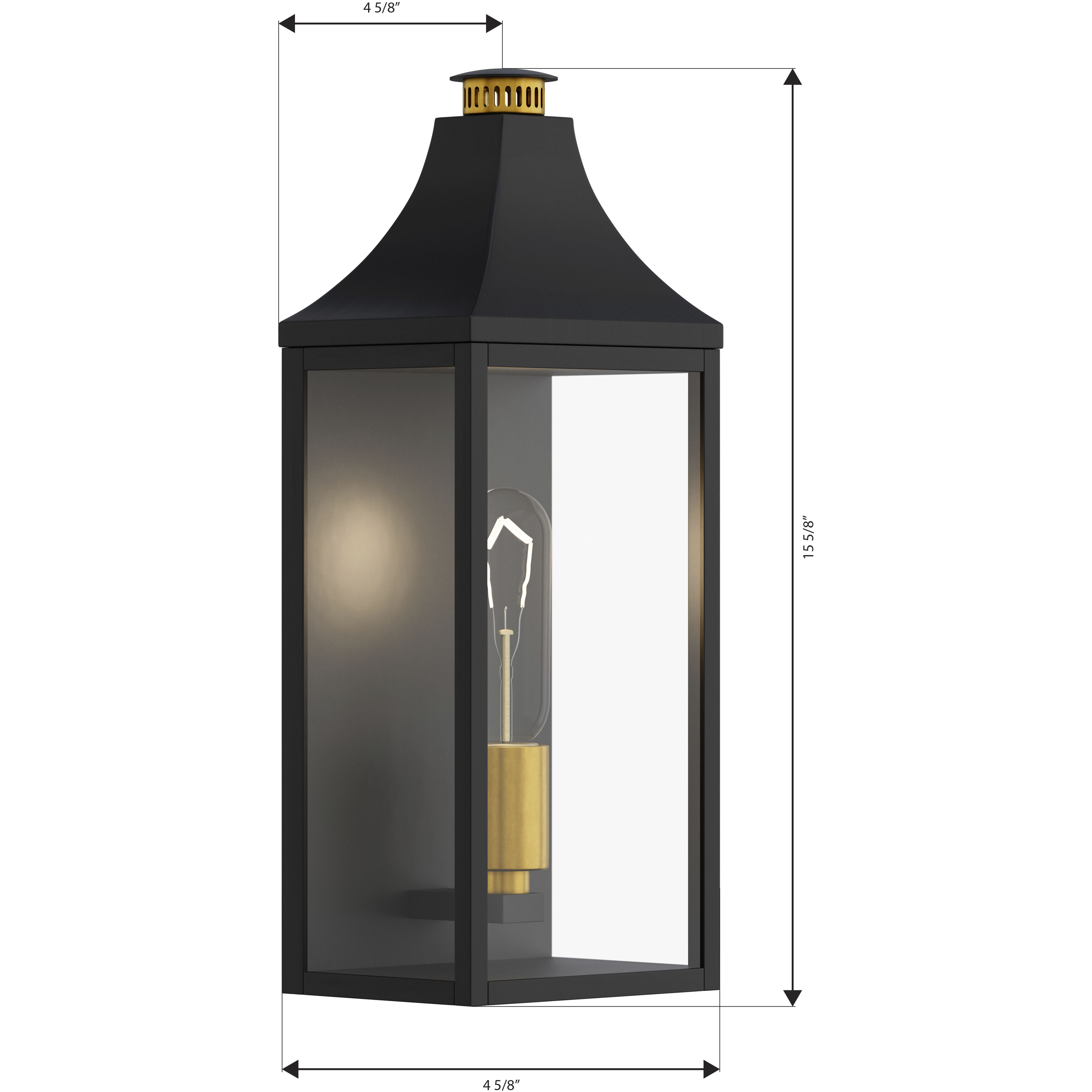 Hurstborne 1 Light 15.75 inch Dark Matte Black and Painted Legacy Brass Outdoor Wall Lantern