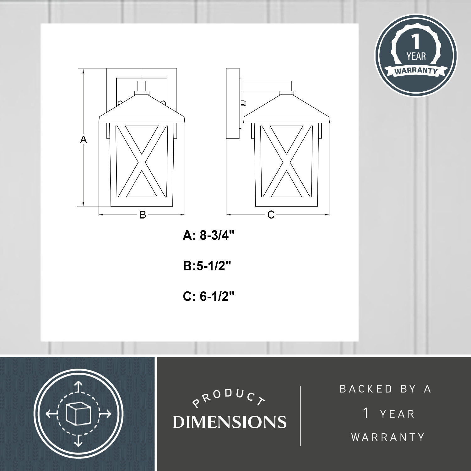 Rockford LED 8.75 inch Textured Black Outdoor Wall