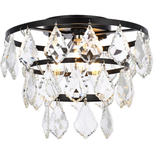 Ella 3 Light 10 inch Black Flush Mount Ceiling Light