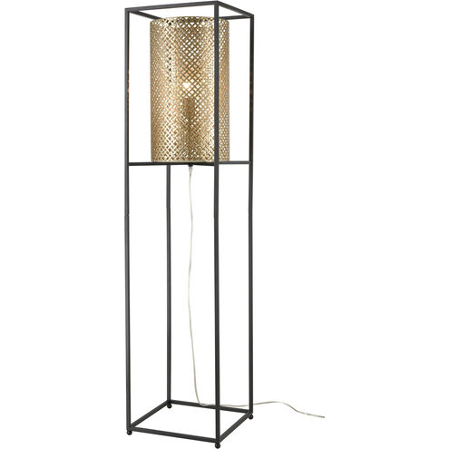 Gavia 60 inch 100 watt Antique Gold with Black Floor Lamp Portable Light