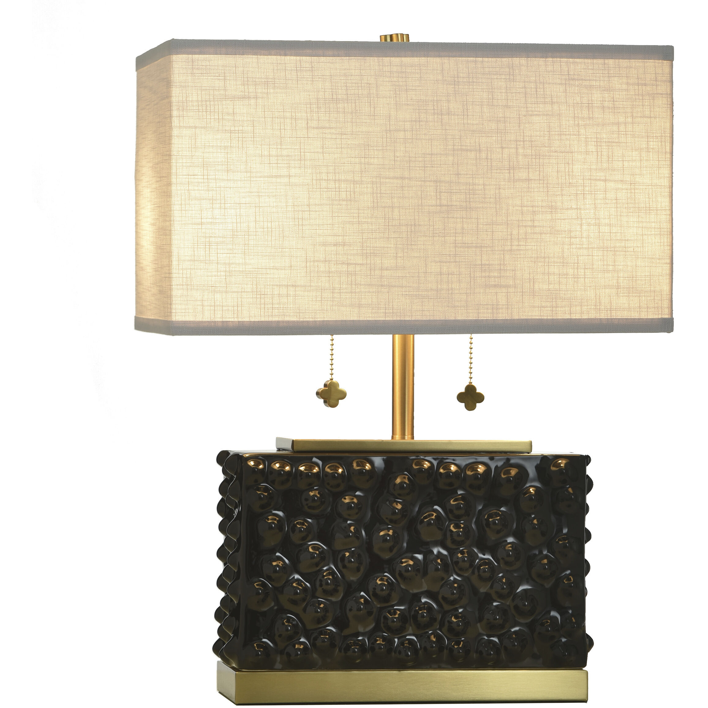 Edmund 21 inch 40 watt Polished Brass and Glossy Black Table Lamp Portable Light