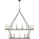 Chapman & Myers Darlana6 LED 73 inch Aged Iron Two Tier Chandelier Ceiling Light, Grande