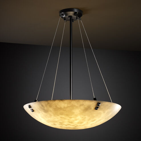 Clouds LED 18 inch Matte Black Pendant Ceiling Light in 3000 Lm LED, Pair of Square with Points, Round Bowl