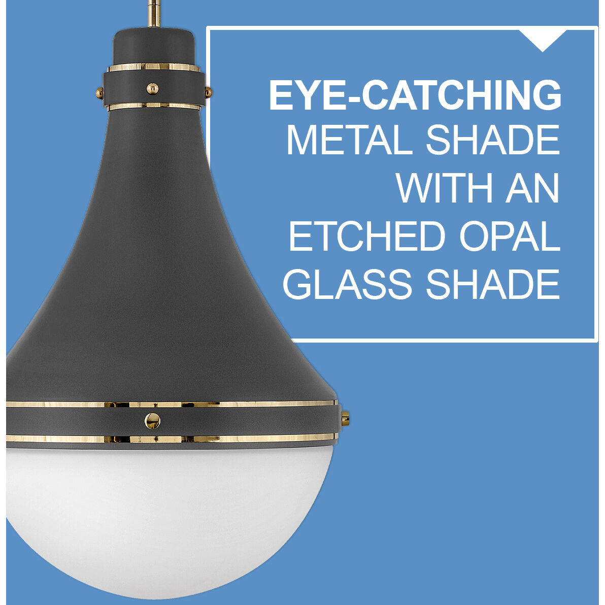 Oliver 1 Light 14.25 inch Dark Matte Grey with Bright Brass Indoor Pendant Ceiling Light