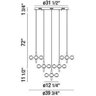 Pearla LED 40 inch Chrome Chandelier Ceiling Light