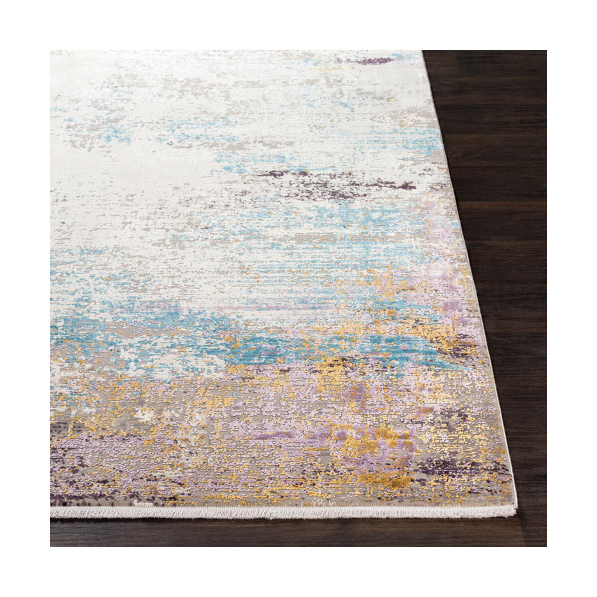 McCandless 36 X 24 inch Dark Purple/Bright Purple/Bright Yellow/Sky Blue Rugs, Rectangle