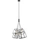 Cape Breton 5 Light 21 inch Buffed Nickel And Graphite Pendant Ceiling Light