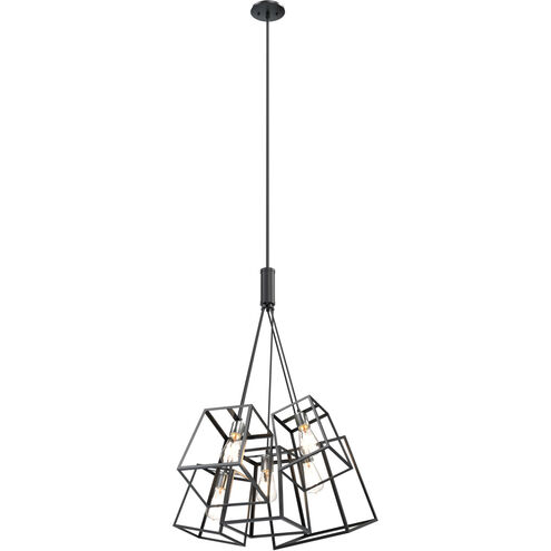 Cape Breton 5 Light 21 inch Buffed Nickel And Graphite Pendant Ceiling Light