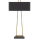Adorn 32.75 inch 25 watt Antique Brass and Black Table Lamp Portable Light, Large