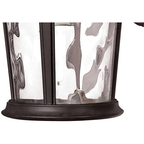 Windsor LED 13 inch Black Outdoor Wall Mount, Clear Water Glass