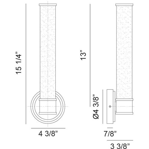 Steveston LED 4.38 inch Aged Gold Brass Bath Vanity Light Wall Light