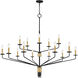 Alexander 15 Light 55 inch Matte Black Chandelier Ceiling Light