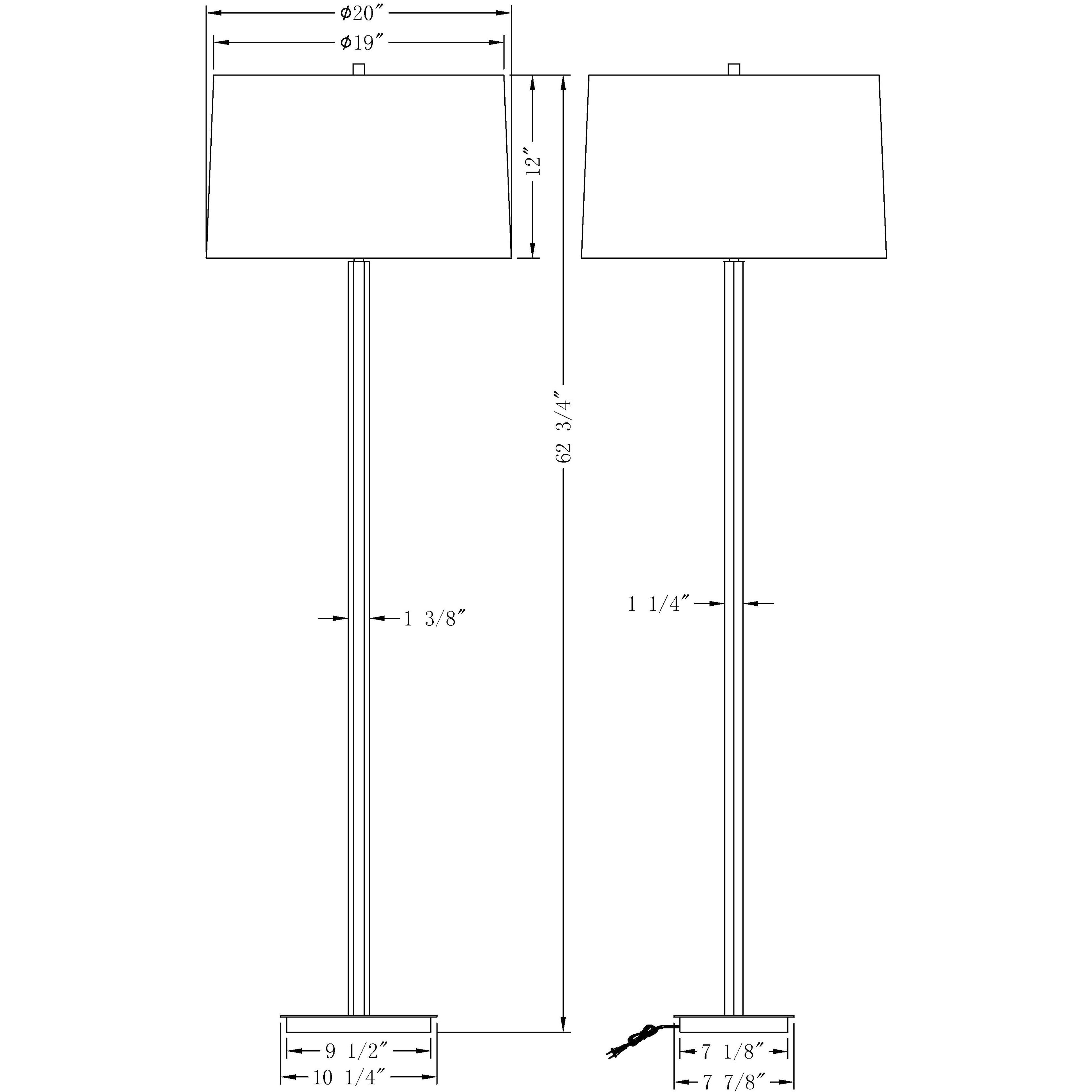 Sydney 62.75 inch 150.00 watt Antique Brass Floor Lamp Portable Light