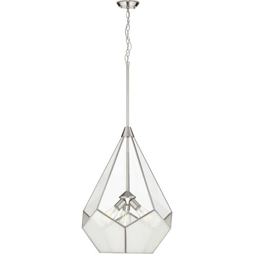 Cinq 3 Light 19 inch Brushed Nickel Pendant Ceiling Light, Design Series