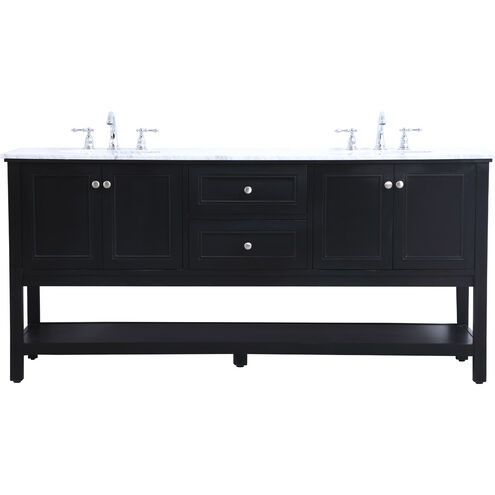 Metropolis 72 X 22 X 34 inch Black Vanity Sink Set