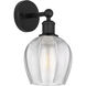 Edison Norfolk 1 Light 6 inch Matte Black Sconce Wall Light in Clear Glass