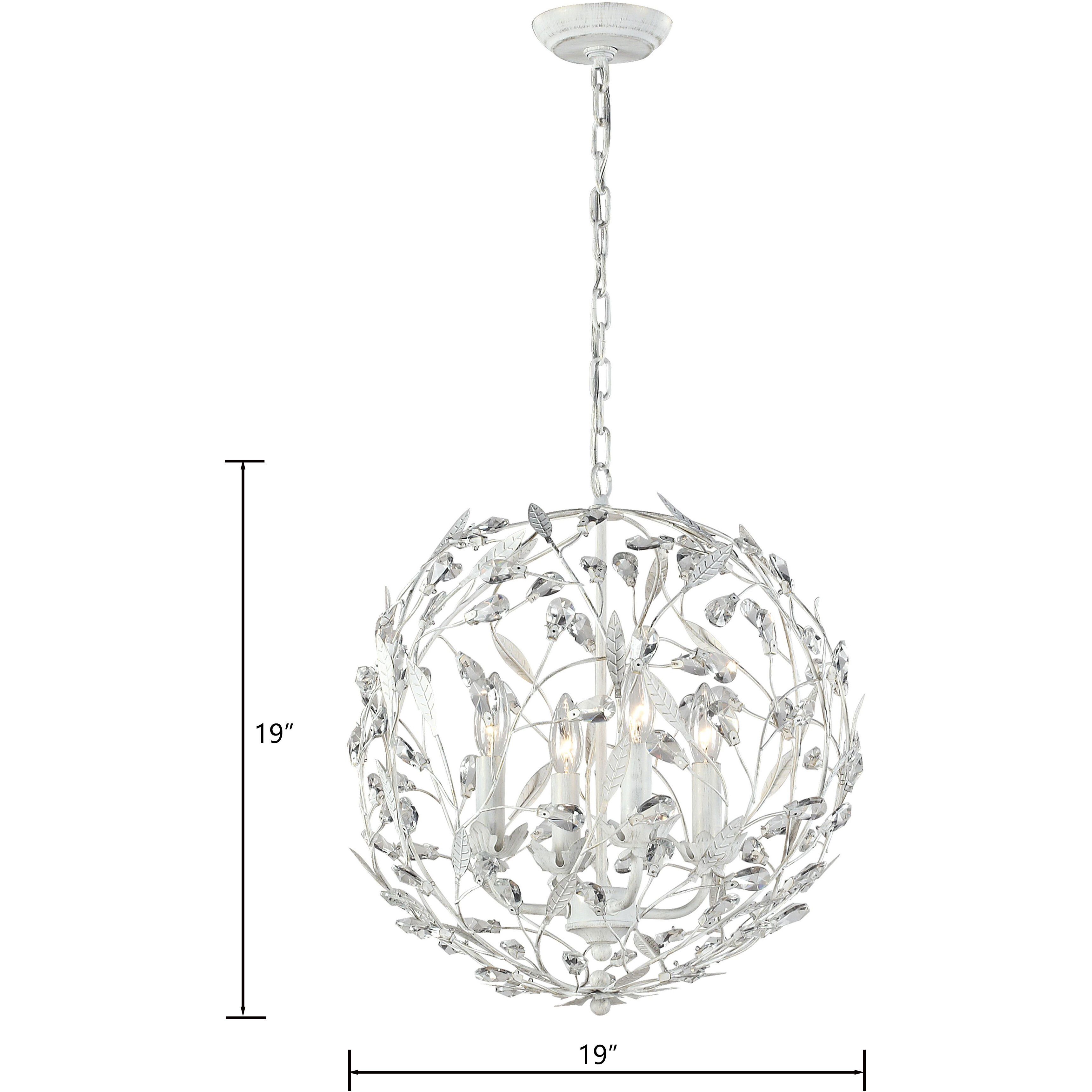 Circeo 4 Light 19 inch Antique White Chandelier Ceiling Light