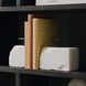 Pedra White and Blackened Iron Bookends, Set of 2