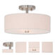 Meridian 2 Light 13 inch Brushed Nickel Semi-Flush Ceiling Light
