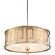 Lemuria 3 Light 22 inch Antique Silver Kitchen Island Pendant to Semi Flush Ceiling Light, Flambeau