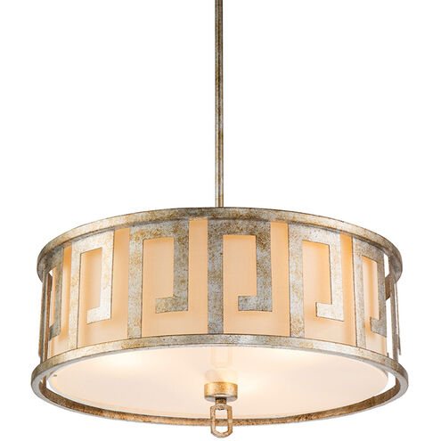 Lemuria 3 Light 22 inch Antique Silver Kitchen Island Pendant to Semi Flush Ceiling Light, Flambeau