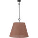 Kirsten 3 Light 24 inch Flat Black Pendant Ceiling Light in Natural Rattan