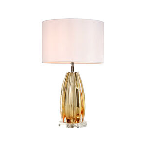 Cognac 25 inch 100.00 watt Clear Amber Glass Table Lamp Portable Light