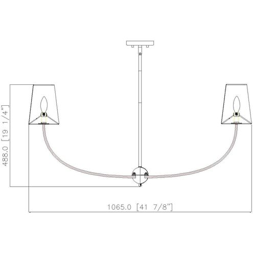 Shannon 6 Light 42 inch Brushed Nickel Chandelier Ceiling Light