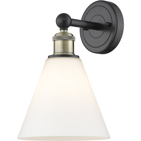 Berkshire Sconce Wall Light in Black Antique Brass, Matte White