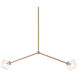 Novo 2 Light 38.75 inch Aged Gold Brass Pendant Ceiling Light in Aged Gold Brass and Clear