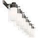 Manhattan 6 Light 47.5 inch Black Chrome with Polished Chrome Accents Vanity Sconce Wall Light in Polished Black Chrome