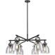 Downtown Urban Newton Bell 6 Light 26 inch Matte Black Statement Chandelier Ceiling Light