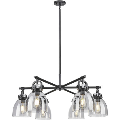 Downtown Urban Newton Bell 6 Light 26 inch Matte Black Statement Chandelier Ceiling Light