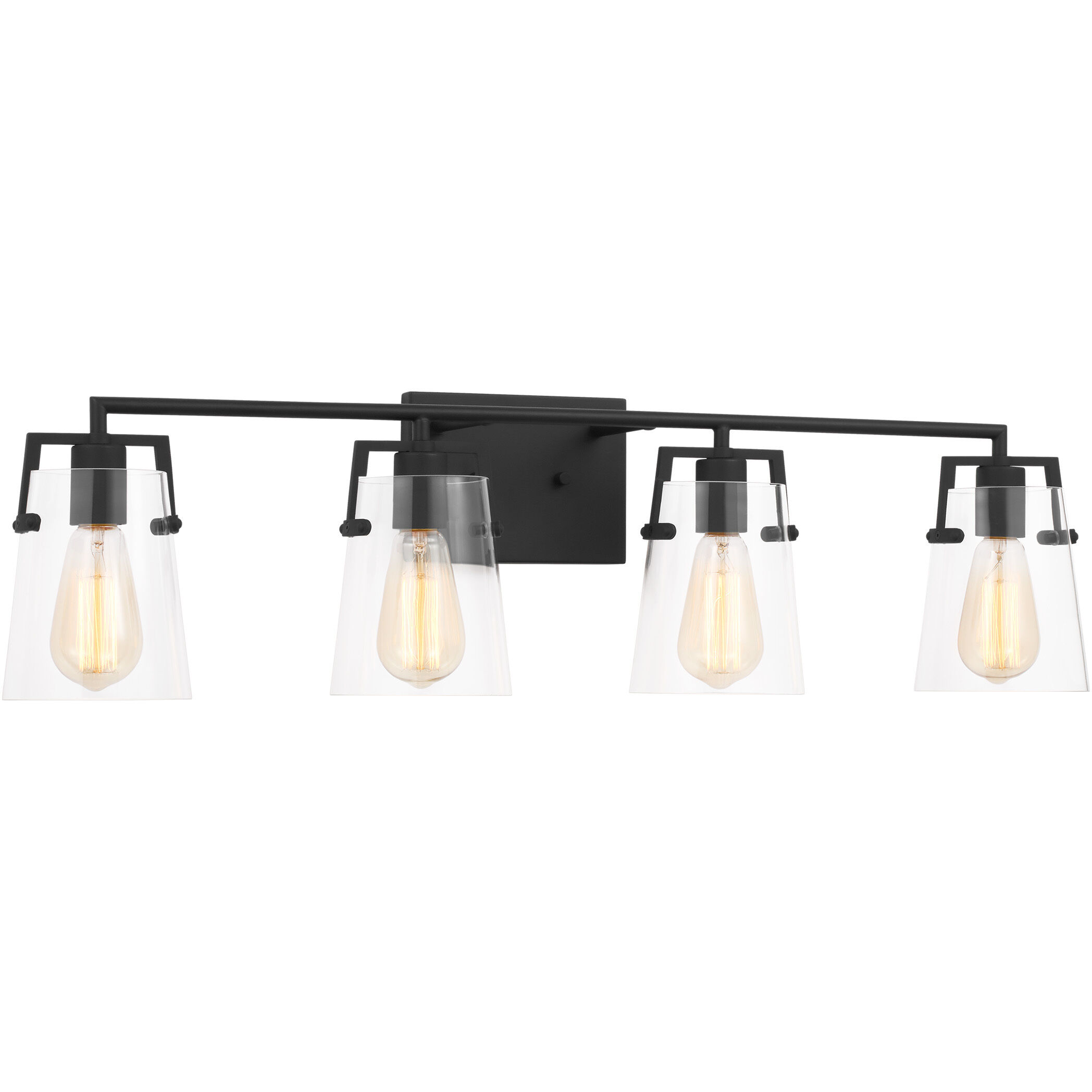 Drew & Jonathan Crofton 4 Light 33.38 inch Midnight Black Wall Bath Fixture Wall Light